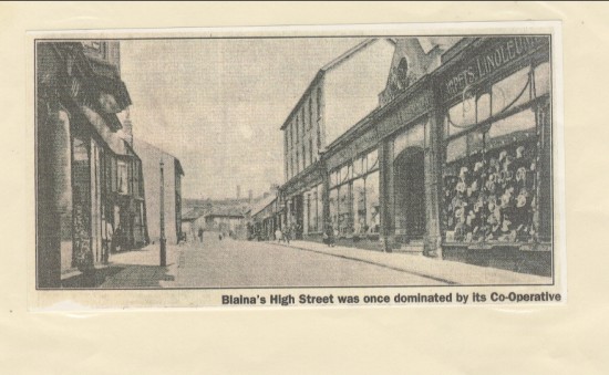 Blaina High Street once dominated by the Cooperative