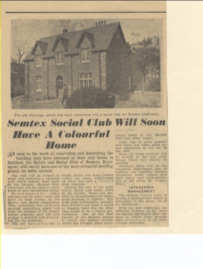 Merthyr Express, 5th March 1960; Semtex Social Club will soon have a colourful home