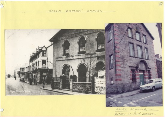 Salem Baptist Chapel, Blaina.  Salem schoolroom at the bottom of Pump Street