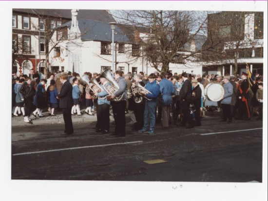 Rememberance Day memorial service, Market Square, Brynmawr