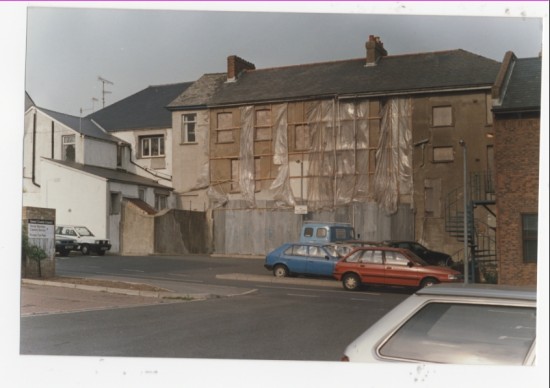 The back of the Council Office, Brynmawr, waiting for it to be rebuilt