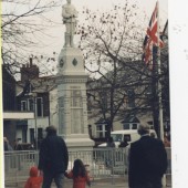 Rememberance Day memorial statue, Market Square, Brynmawr