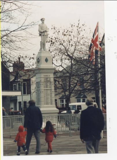 Rememberance Day memorial statue, Market Square, Brynmawr