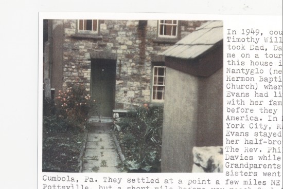 House in Nantyglo where Mary Evans and her family lived before they went to America.