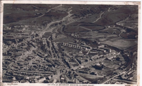 Air View of Brynmawr showing Clydach valley