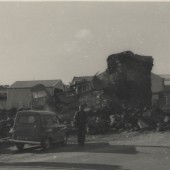Demolition of the railway bridge across Abertillery Road.