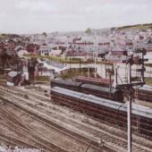 The carriage sidings with Brynmawr in the background.