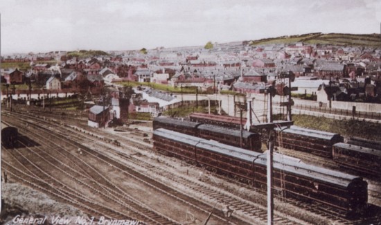 The carriage sidings with Brynmawr in the background.