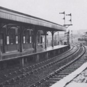 The Abergavenny Platform on a damp day