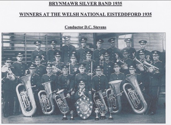 Brynmawr Silver Band winners of the Welsh National Eisteddford in 1935