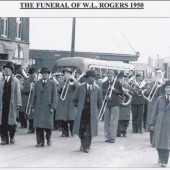 Brynmawr  Silver Band playing at the Funeral of the late Mr William (Billy) Rogers there Conductor for many years