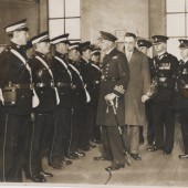 Ambulance members inspection by Surgeon Commander R.J.G.Pamue R.N.