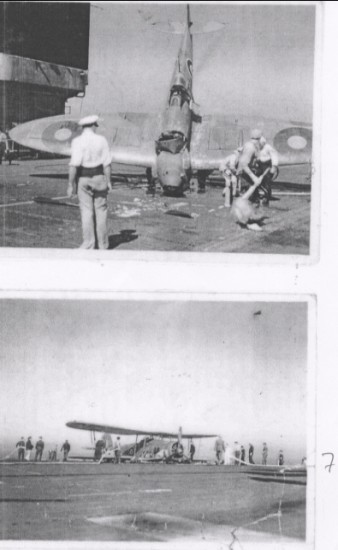 H.M.S Attacker Crash on Deck