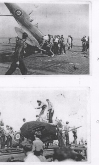 H.M.S Attacker (crash on deck)