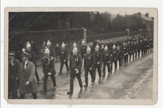 Brynmawr Fire Brigade and unveiling of War Memorial, 1927