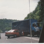Lorry tried a U Turn,heads of the valley road.