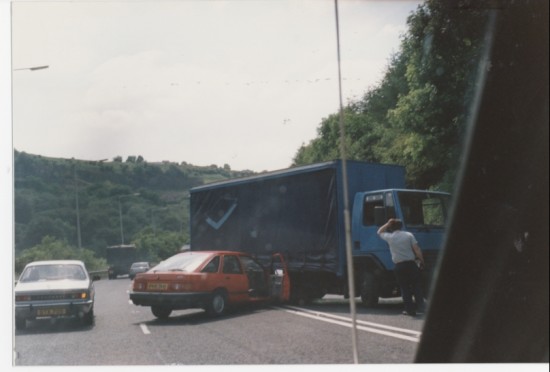Lorry tried a U Turn,heads of the valley road.