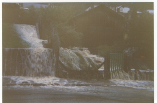 Flood at bottom of Crosscombe Terrace.
