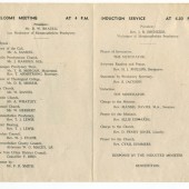 Programme for the induction service of Rev. F.R. Smith