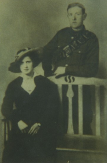 Amos John and Charlotte Harris on their wedding day