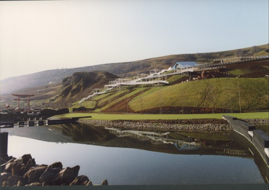 Garden Festival Wales landscaping 1990 view South.