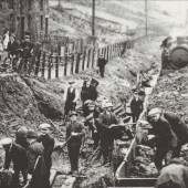 Railway Line at Cwm when mountain slipped