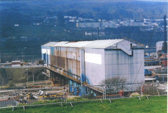 The Pickler before Demolition on the Corus Site, view across the valley to Ebbw Vale.