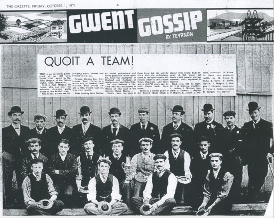 Cwm Quoits Club 1898.