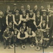 Wales Quoits Team v England played at The Custom House,London.This was the first time Wales 219 pts beat England 203 pts away.