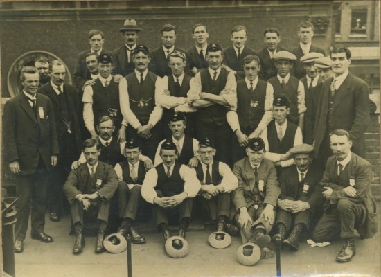 Wales Quoits Team v England played at The Custom House,London.This was the first time Wales 219 pts beat England 203 pts away.