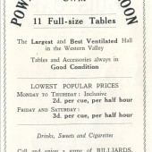 Powell's Billiard Saloon,Cwm.