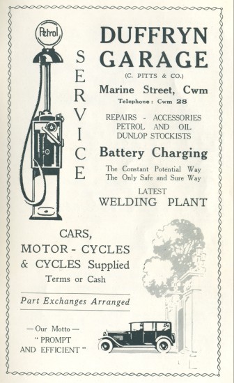 Duffryn Garage,Cwm.