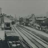 Ebbw Vale High Level Station L.M.S and L.N.W.R.view south towards the Crossing.