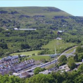 View North to Garden Festival Site from the mountainside above Cwm.