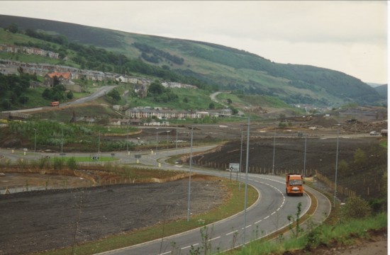 Garden Festival Wales Construction,view South towards Cwm.