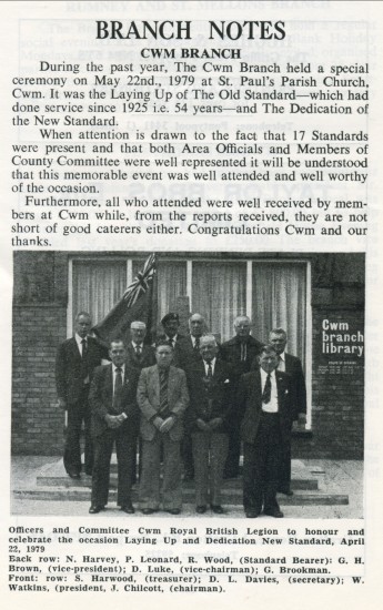Royal British Legion,Cwm Branch.