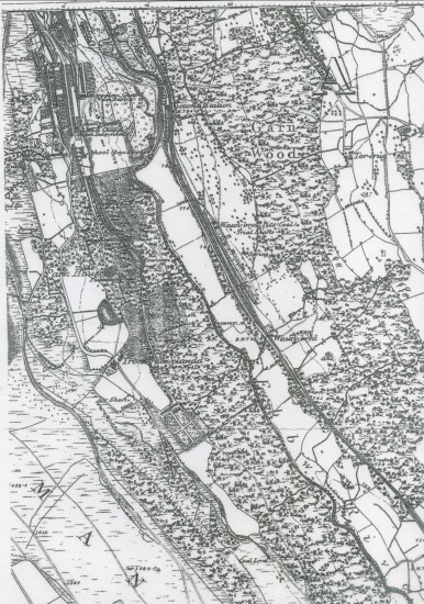1880 Map of Victoria and land where Waunlwyd was built on in the 1890's.