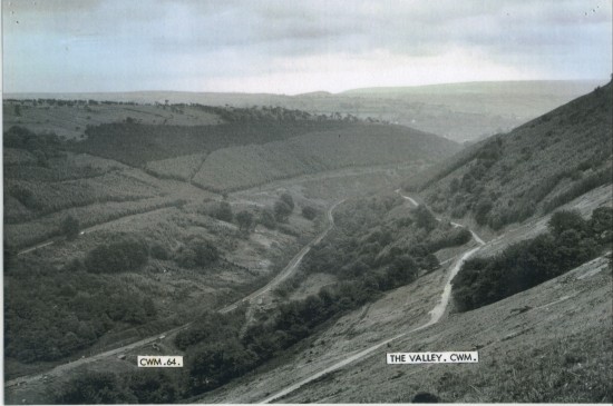 Ebbw Fawr Valley, view South from Cwm towards Aberbeeg