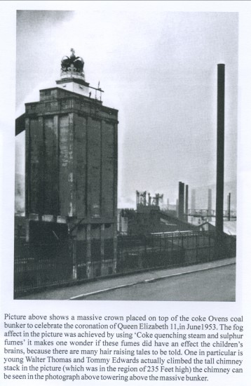 Crown on the Coal Bunker for Queen Elizabeth's Coronation in 1953