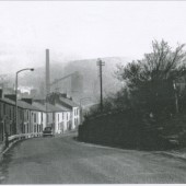 View South of Victoria Road(Gin Shop Hill) with Ebbw Vale Steelworks