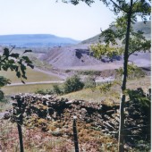 Ruins of Tyn Y Gelli Farm and the residue of The Waunlwyd Slag Tips in The Silent Valley.