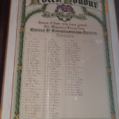 Stained Glass Window and Roll of Honour at Castle Street Congregational Church, Tredegar