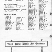 Dedication booklet showing names on Abertillery Civic War Memorial Part 3 of 3