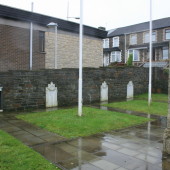 Nebo Baptist Memorial plaques - near left (missing) and far right, 10/11/2015