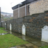 Nebo Baptist Memorial plaques - far left (missing) and near right, 10/11/2015