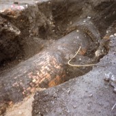 Old Working uncovered when making road at Commercial Street Tredegar