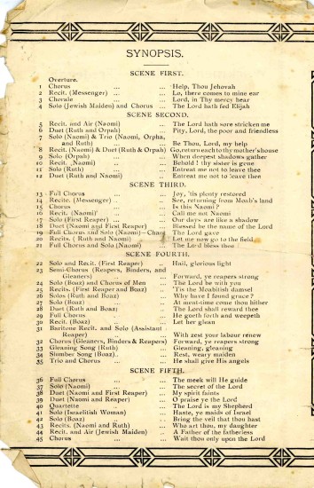 Programme 'THE MOABITESS' Programme 'THE MOABITESS'