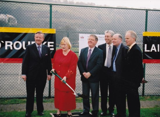 St. Illtyd's School: Cutting the first sod.